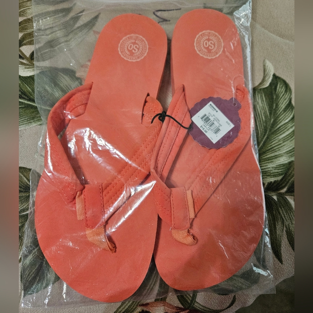 #489 SO- Orange Flip-Flops.Sz.Large